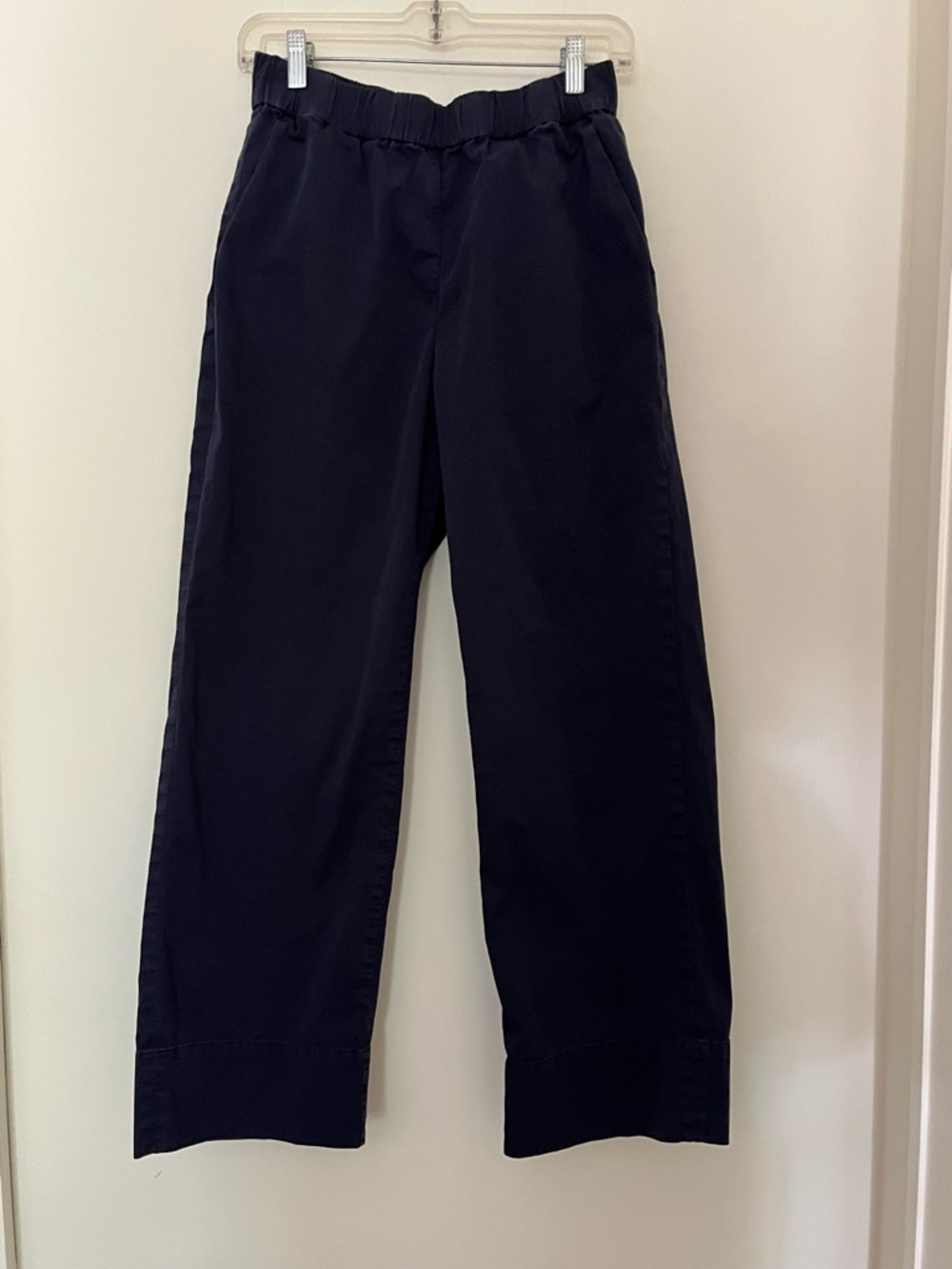 Everlane Organic Cotton Navy Blue Pull-On Relaxed Fit Pants M - Picture 5 of 9